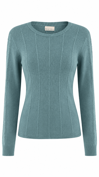 Ribbed Crew Neck Knit top