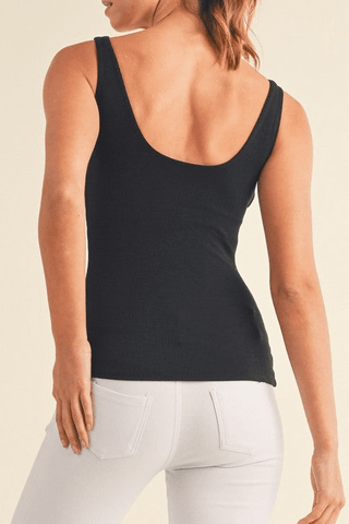 Ribbed Right Bra Tank - Black
