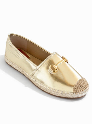 Riviera Luxe Horsebit Flat - Gold