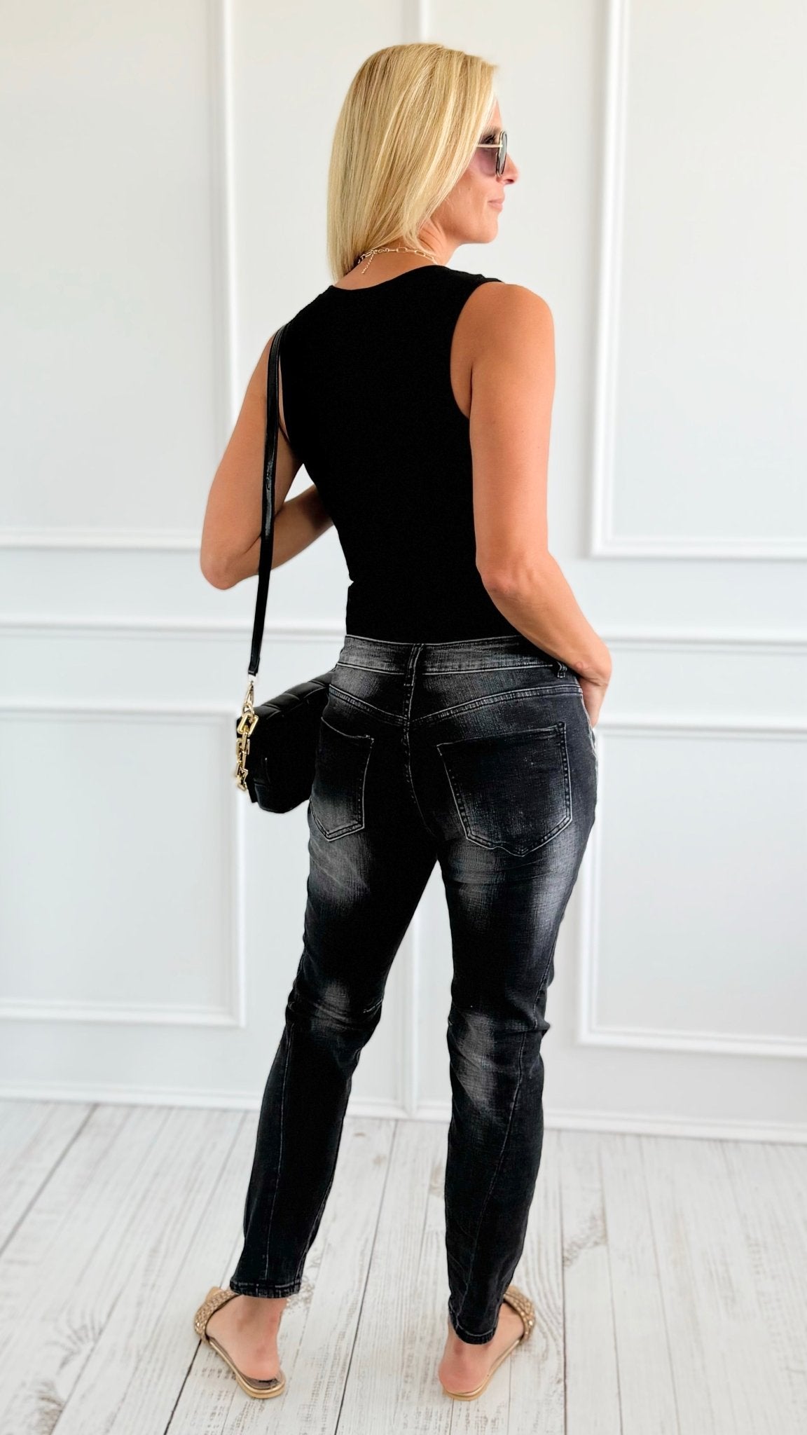Roaring Glam Embellished Jeans-100 Pants-DIPINTO DI BLU-Coastal Bloom Boutique, find the trendiest versions of the popular styles and looks Located in Indialantic, FL