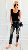 Roaring Glam Embellished Jeans-100 Pants-DIPINTO DI BLU-Coastal Bloom Boutique, find the trendiest versions of the popular styles and looks Located in Indialantic, FL