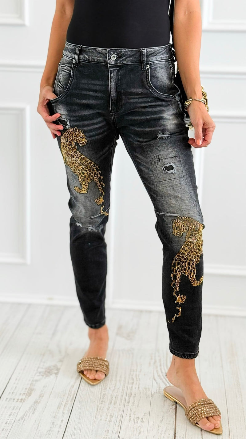 Roaring Glam Embellished Jeans-100 Pants-DIPINTO DI BLU-Coastal Bloom Boutique, find the trendiest versions of the popular styles and looks Located in Indialantic, FL