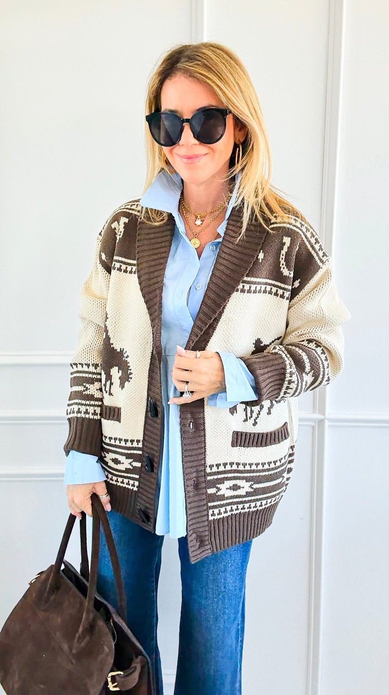 Rodeo Cowboy Cardigan-140 Sweaters-Original USA-Coastal Bloom Boutique, find the trendiest versions of the popular styles and looks Located in Indialantic, FL