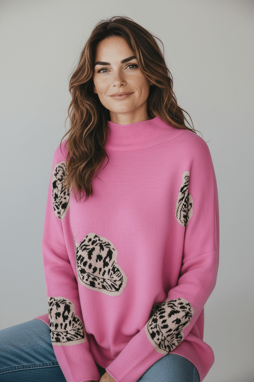 Rodeo Diva Mock Neck Sweater-140 Sweaters-entro-Coastal Bloom Boutique, find the trendiest versions of the popular styles and looks Located in Indialantic, FL