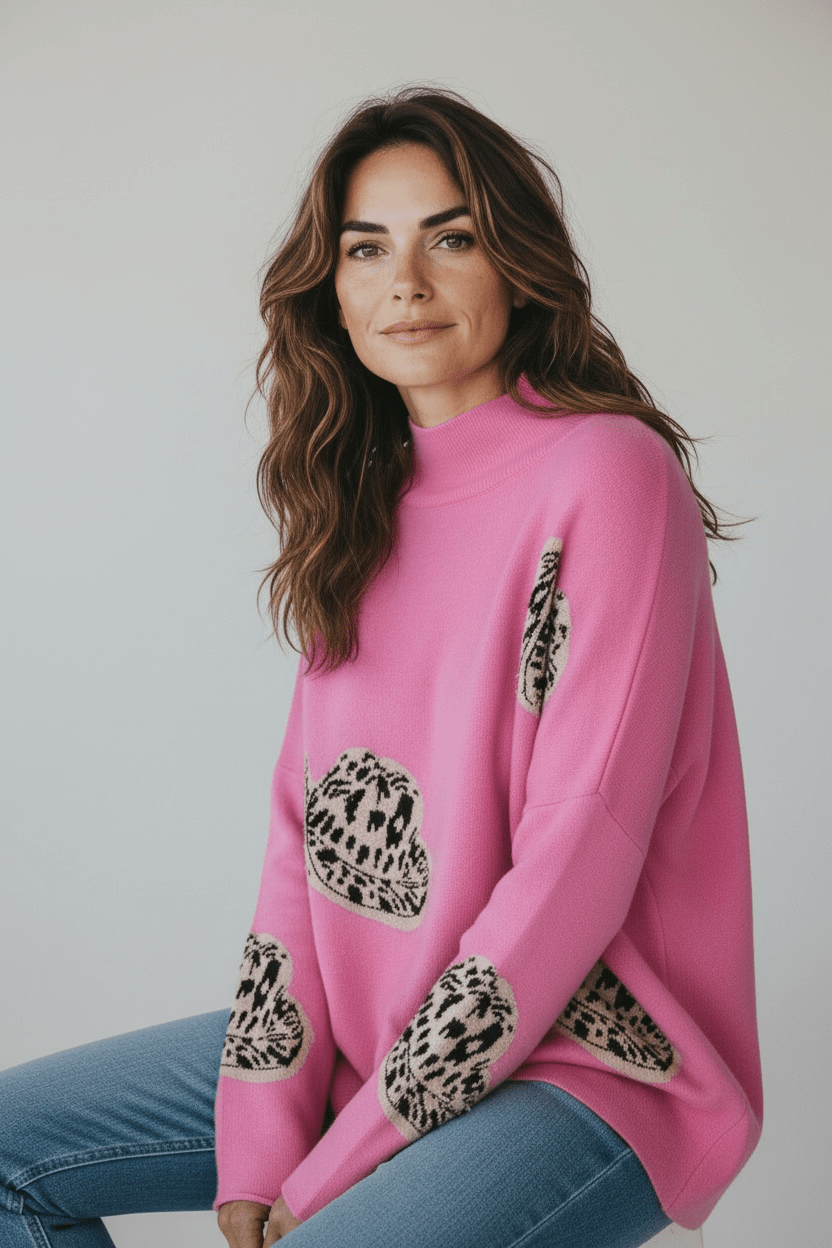 Rodeo Diva Mock Neck Sweater-140 Sweaters-entro-Coastal Bloom Boutique, find the trendiest versions of the popular styles and looks Located in Indialantic, FL