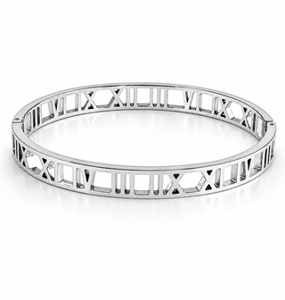 Roman Numeral Cutout Bangle Bracelet