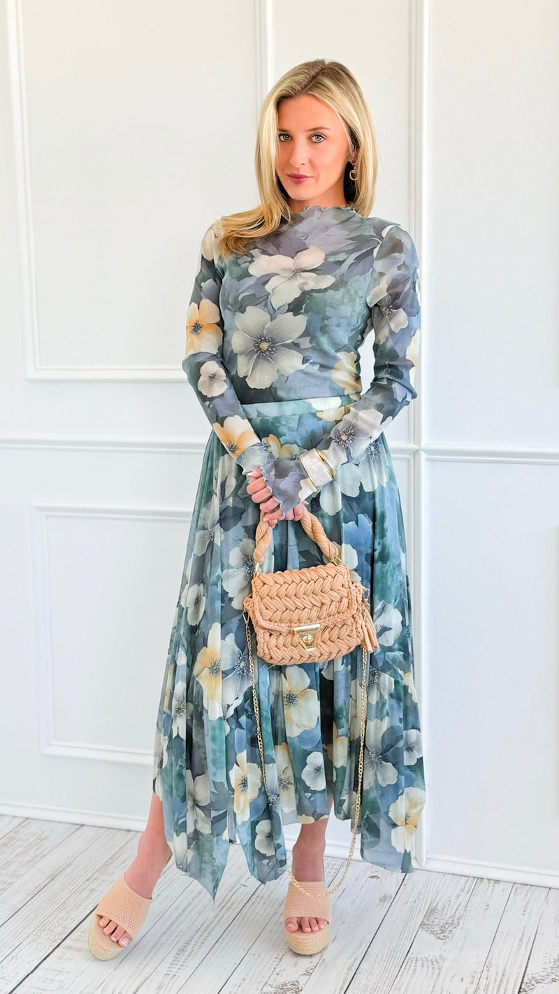 Romantic Garden Mesh Top-Cloud Grey-110 Long Sleeve Tops-EASEL-Coastal Bloom Boutique, find the trendiest versions of the popular styles and looks Located in Indialantic, FL