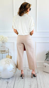 Rose Cropped Wide Leg Pant - Tan-100 Pants-spin usa-Coastal Bloom Boutique, find the trendiest versions of the popular styles and looks Located in Indialantic, FL