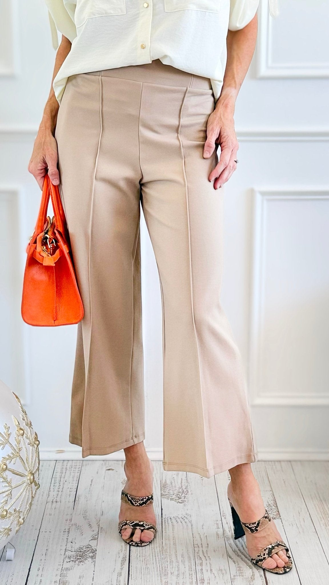Rose Cropped Wide Leg Pant - Tan-100 Pants-spin usa-Coastal Bloom Boutique, find the trendiest versions of the popular styles and looks Located in Indialantic, FL