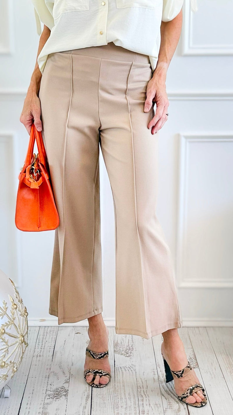 Rose Cropped Wide Leg Pant - Tan-100 Pants-spin usa-Coastal Bloom Boutique, find the trendiest versions of the popular styles and looks Located in Indialantic, FL