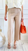 Rose Cropped Wide Leg Pant - Tan-100 Pants-spin usa-Coastal Bloom Boutique, find the trendiest versions of the popular styles and looks Located in Indialantic, FL