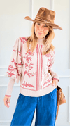 Roses in Bloom Sweater-140 Sweaters-Fate By LFD-Coastal Bloom Boutique, find the trendiest versions of the popular styles and looks Located in Indialantic, FL
