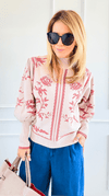 Roses in Bloom Sweater-140 Sweaters-Fate By LFD-Coastal Bloom Boutique, find the trendiest versions of the popular styles and looks Located in Indialantic, FL