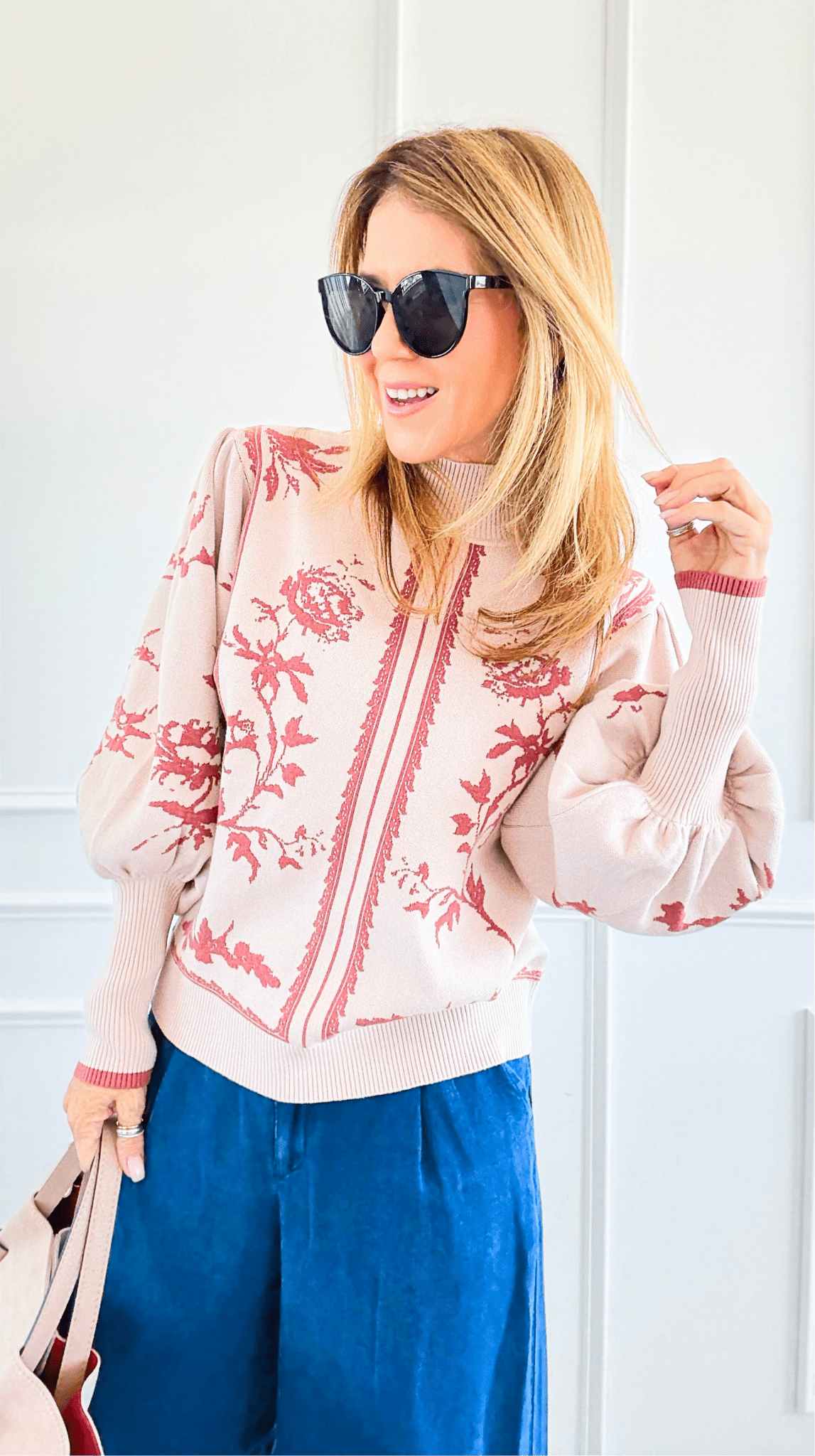 Roses in Bloom Sweater-140 Sweaters-Fate By LFD-Coastal Bloom Boutique, find the trendiest versions of the popular styles and looks Located in Indialantic, FL