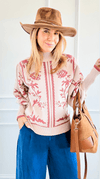 Roses in Bloom Sweater-140 Sweaters-Fate By LFD-Coastal Bloom Boutique, find the trendiest versions of the popular styles and looks Located in Indialantic, FL