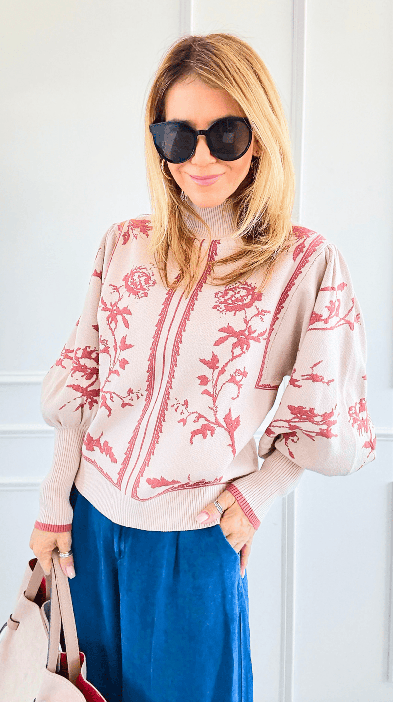 Roses in Bloom Sweater-140 Sweaters-Fate By LFD-Coastal Bloom Boutique, find the trendiest versions of the popular styles and looks Located in Indialantic, FL