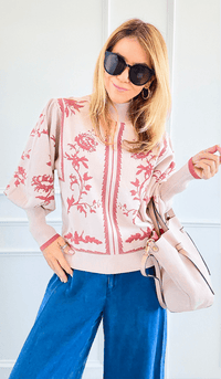 Roses in Bloom Sweater-140 Sweaters-Fate By LFD-Coastal Bloom Boutique, find the trendiest versions of the popular styles and looks Located in Indialantic, FL