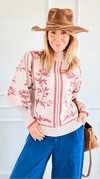 Roses in Bloom Sweater-140 Sweaters-Fate By LFD-Coastal Bloom Boutique, find the trendiest versions of the popular styles and looks Located in Indialantic, FL