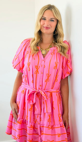 Rosette Ribbon Day Dress