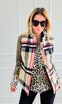 Rosey Plaid Flannel Vest-160 Jackets-Dizzy Lizzie-Coastal Bloom Boutique, find the trendiest versions of the popular styles and looks Located in Indialantic, FL