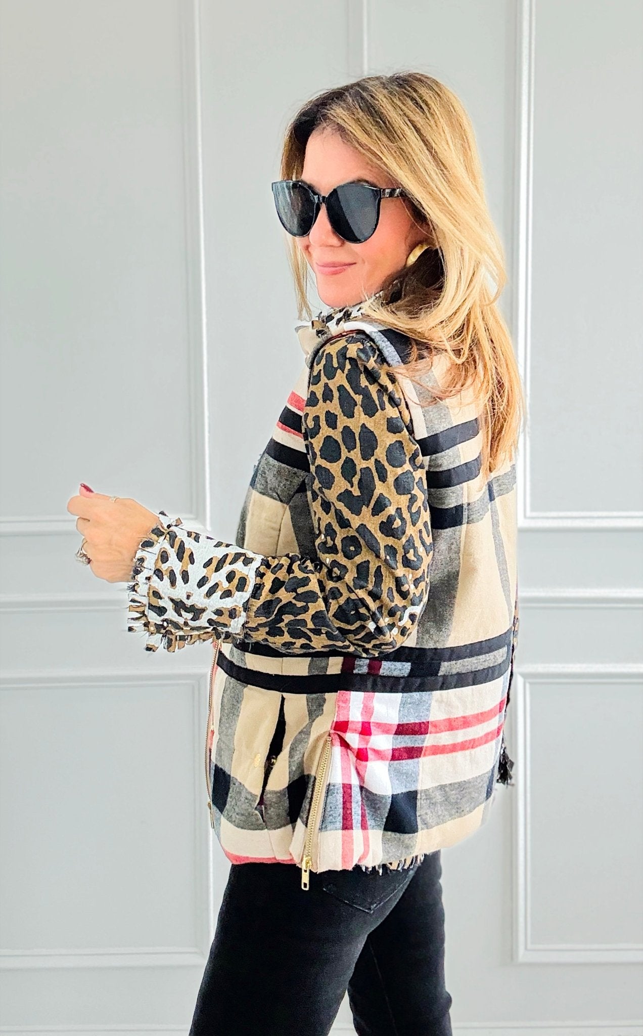 Rosey Plaid Flannel Vest-160 Jackets-Dizzy Lizzie-Coastal Bloom Boutique, find the trendiest versions of the popular styles and looks Located in Indialantic, FL