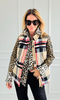 Rosey Plaid Flannel Vest-160 Jackets-Dizzy Lizzie-Coastal Bloom Boutique, find the trendiest versions of the popular styles and looks Located in Indialantic, FL