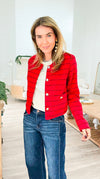 Rouge Riviera Tweed Jacket-160 Jackets-IRIS-Coastal Bloom Boutique, find the trendiest versions of the popular styles and looks Located in Indialantic, FL