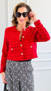 Rouge Riviera Tweed Jacket-160 Jackets-IRIS-Coastal Bloom Boutique, find the trendiest versions of the popular styles and looks Located in Indialantic, FL