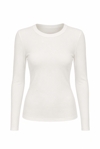 Round Neck Knit Top - Ivory