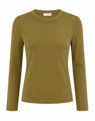 Round Neck Knit Top - Moss