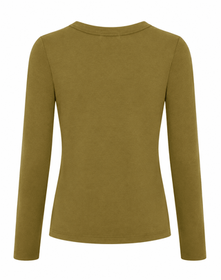 Round Neck Knit Top - Moss