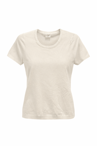 Round Neck Short Sleeve Top - Ivory