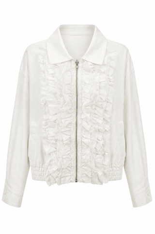 Ruffle Front Zip Jacket