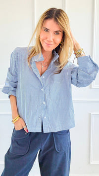 Ruffle Stripe Crop Italian Top-110 Long Sleeve Tops-TATTOO Z-Coastal Bloom Boutique, find the trendiest versions of the popular styles and looks Located in Indialantic, FL