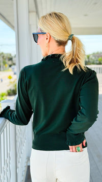 Ruffled Whisper Mock Neck Sweater-140 Sweaters-Umgee-Coastal Bloom Boutique, find the trendiest versions of the popular styles and looks Located in Indialantic, FL