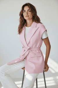 Run the City Vegan Leather Vest - Pink-160 Jackets-ROUSSEAU-Coastal Bloom Boutique, find the trendiest versions of the popular styles and looks Located in Indialantic, FL