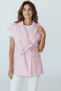 Run the City Vegan Leather Vest - Pink-160 Jackets-ROUSSEAU-Coastal Bloom Boutique, find the trendiest versions of the popular styles and looks Located in Indialantic, FL
