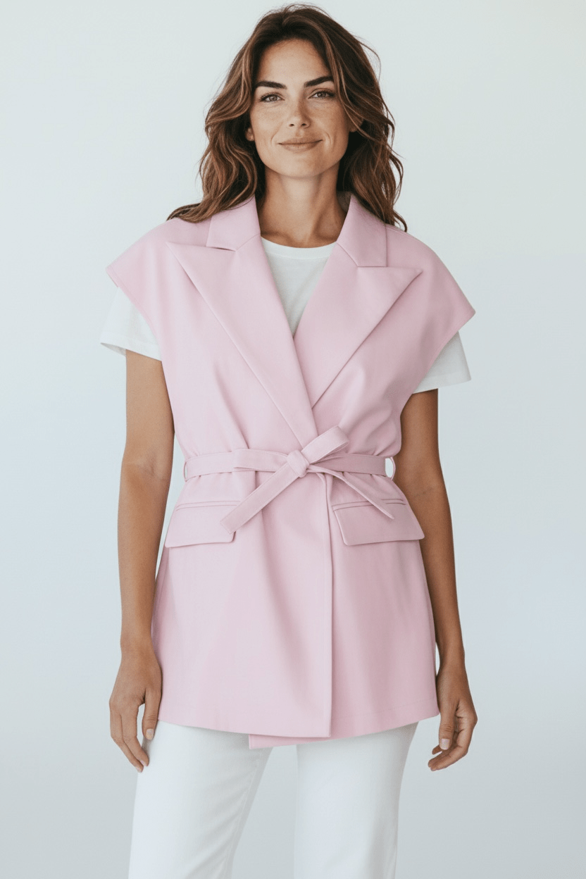 Run the City Vegan Leather Vest - Pink-160 Jackets-ROUSSEAU-Coastal Bloom Boutique, find the trendiest versions of the popular styles and looks Located in Indialantic, FL
