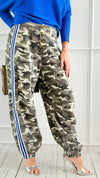 Run Wild Stripe Detail Pants - Grey Camo-170 Bottoms-POL-Coastal Bloom Boutique, find the trendiest versions of the popular styles and looks Located in Indialantic, FL