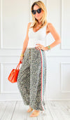 Run Wild Stripe Detail Pants - Sand Leopard-170 Bottoms-POL-Coastal Bloom Boutique, find the trendiest versions of the popular styles and looks Located in Indialantic, FL