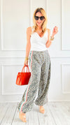 Run Wild Stripe Detail Pants - Sand Leopard-170 Bottoms-POL-Coastal Bloom Boutique, find the trendiest versions of the popular styles and looks Located in Indialantic, FL