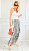 Run Wild Stripe Detail Pants - Sand Leopard-170 Bottoms-POL-Coastal Bloom Boutique, find the trendiest versions of the popular styles and looks Located in Indialantic, FL