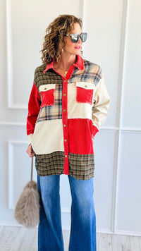 Rustic Remix Patchwork Jacket-160 Jackets-ROUSSEAU-Coastal Bloom Boutique, find the trendiest versions of the popular styles and looks Located in Indialantic, FL