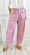Sand Dune Utility Pants - Washed Mauve-170 Bottoms-oddi-Coastal Bloom Boutique, find the trendiest versions of the popular styles and looks Located in Indialantic, FL