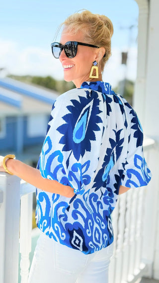 Santorini Breeze Puff Sleeve Top