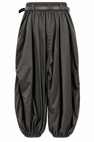 Satin Balloon Italian Track Pants - Chocolate