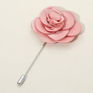 Satin Flower Brooch -  Pink