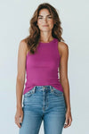 Sayre Tank Top - Lt Plum-100 Sleeveless Tops-Zenana-Coastal Bloom Boutique, find the trendiest versions of the popular styles and looks Located in Indialantic, FL