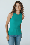 Sayre Tank Top - Lt Teal-100 Sleeveless Tops-Zenana-Coastal Bloom Boutique, find the trendiest versions of the popular styles and looks Located in Indialantic, FL