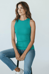 Sayre Tank Top - Lt Teal-100 Sleeveless Tops-Zenana-Coastal Bloom Boutique, find the trendiest versions of the popular styles and looks Located in Indialantic, FL